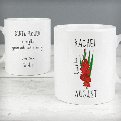 (image for) Personalised August Birth Flower - Gladioli Mug