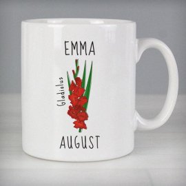 (image for) Personalised August Birth Flower - Gladioli Mug