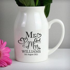 (image for) Personalised Mr & Mrs Flower Jug