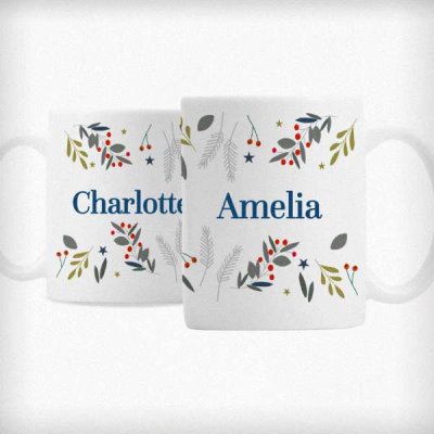 (image for) Personalised Festive Christmas Mug Set