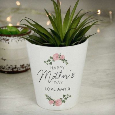 (image for) Personalised Abstract Rose Happy Mothers Day Plant Pot