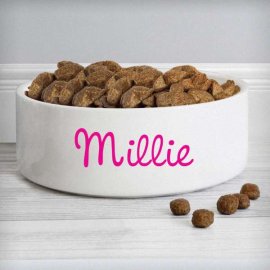 (image for) Personalised Pink Name 14cm Medium Pet Bowl