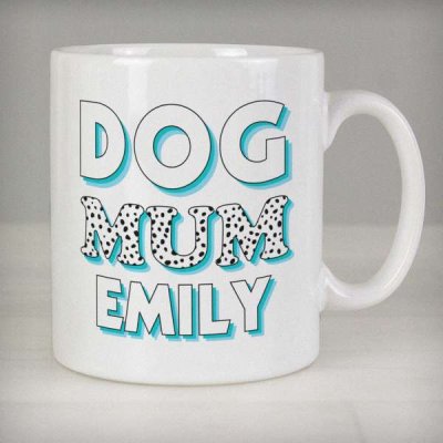(image for) Personalised Dog Mum Blue Spots Mug