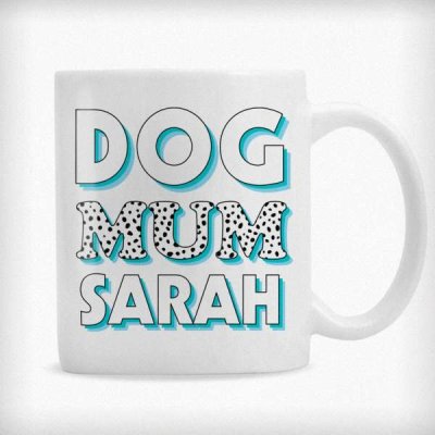 (image for) Personalised Dog Mum Blue Spots Mug