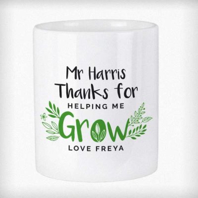 (image for) Personalised Thanks For Helping Me Grow Ceramic Storage Pot