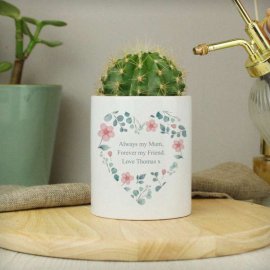 (image for) Personalised Floral Heart Ceramic Storage Pot