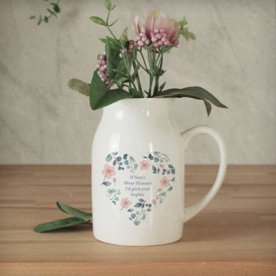 (image for) Personalised Floral Heart Flower Jug