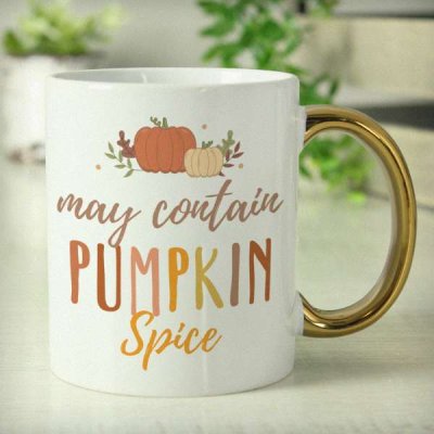 (image for) Personalised Pumpkin Spice Gold Handle Mug