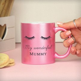 (image for) Personalised Eyelashes Pink Glitter Mug