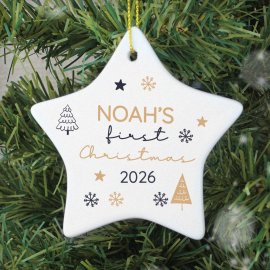 (image for) Personalised First Christmas Star Christmas Tree Decoration