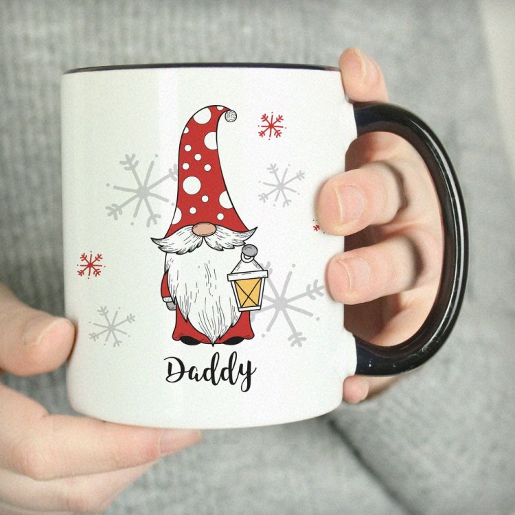 Modal Additional Images for Personalised Gonk Family Black Handled Christmas Mug - Male