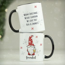 (image for) Personalised Gonk Family Black Handled Christmas Mug - Male
