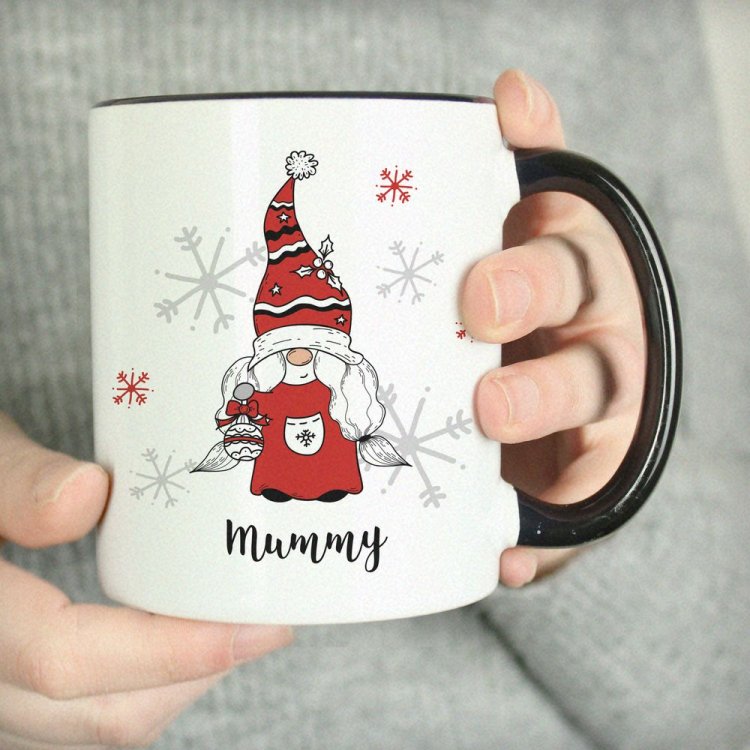 Modal Additional Images for Personalised Gonk Family Black Handled Christmas Mug - Female