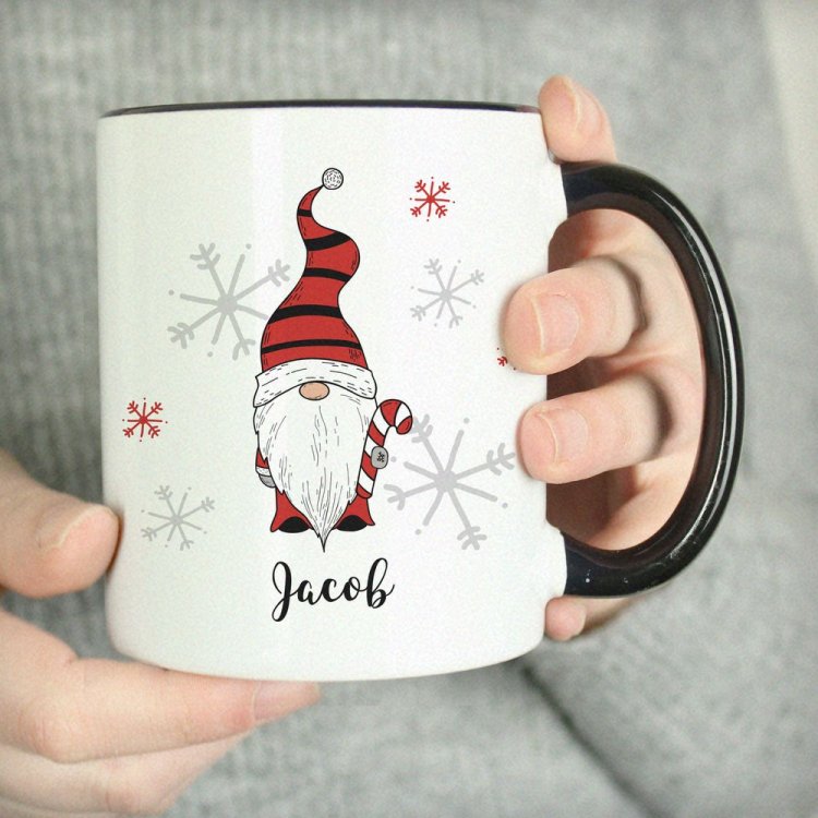 Modal Additional Images for Personalised Gonk Family Black Handled Christmas Mug - Boy