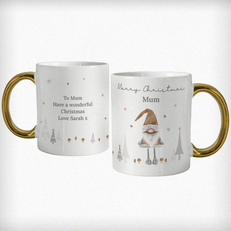 Modal Additional Images for Personalised Christmas Gonk Gold Handed Mug