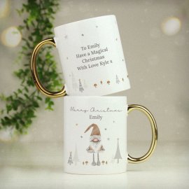 (image for) Personalised Christmas Gonk Gold Handed Mug