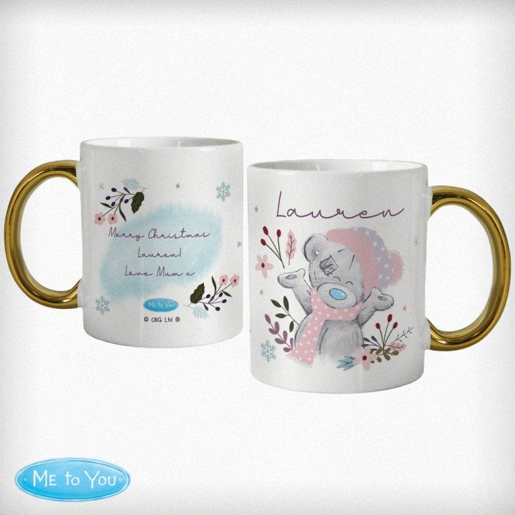 Modal Additional Images for Personalised Me to You Cosy Winter Gold Handled Mug