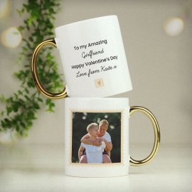 (image for) Personalised Photo Upload Gold Handled Mug