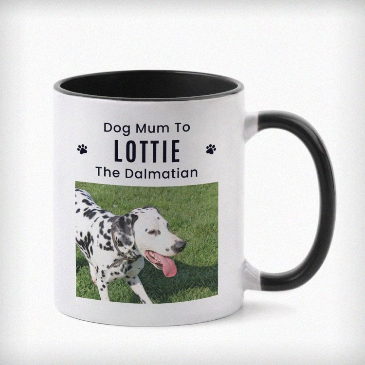 Modal Additional Images for Personalised Pet Photo Upload Black Handled Mug