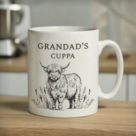 (image for) Personalised Black Highland Cow Mug