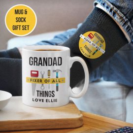 (image for) Personalised Fixer of All Things Mug & Socks Set
