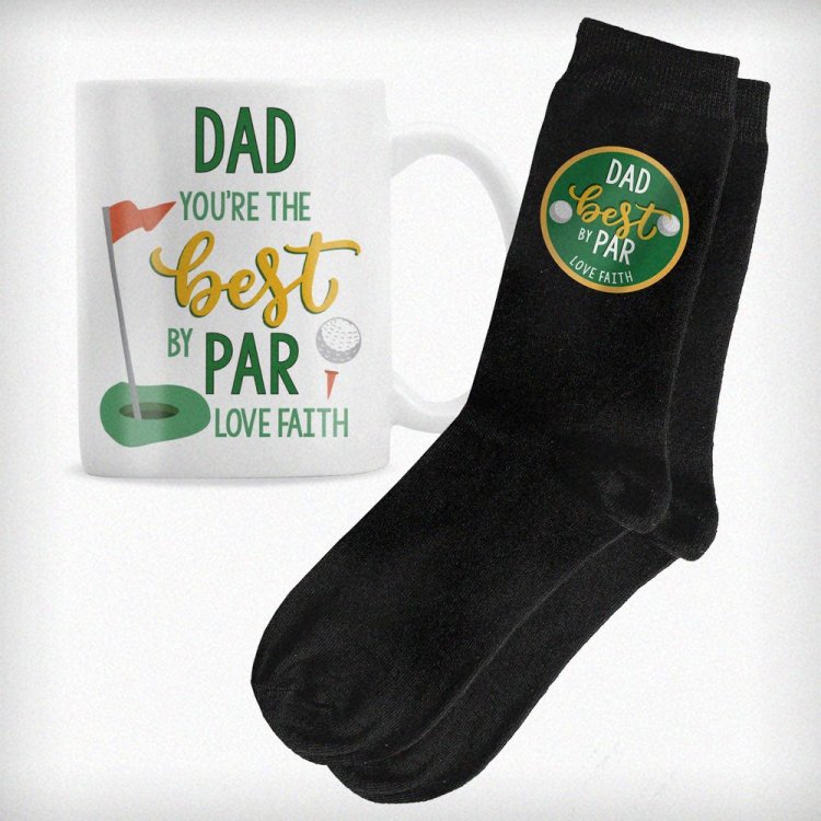 Modal Additional Images for Personalised Best By Par Mug & Socks Set