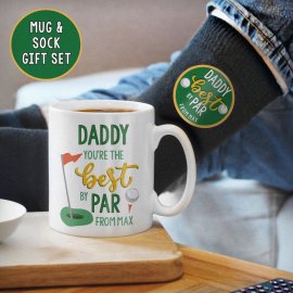 (image for) Personalised Best By Par Mug & Socks Set