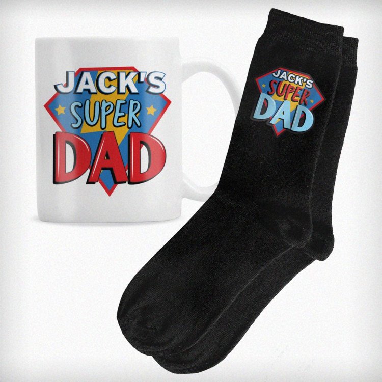 Modal Additional Images for Personalised Super Dad Mug & Socks Set