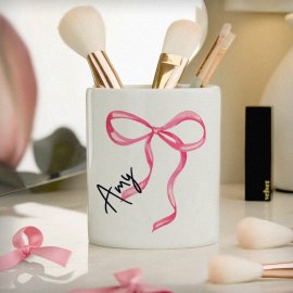 (image for) Personalised Bow Make Up Brush Holder