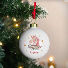 (image for) Personalised Unicorn Christmas Bauble
