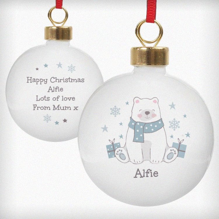Modal Additional Images for Personalised Polar Bear Christmas Bauble