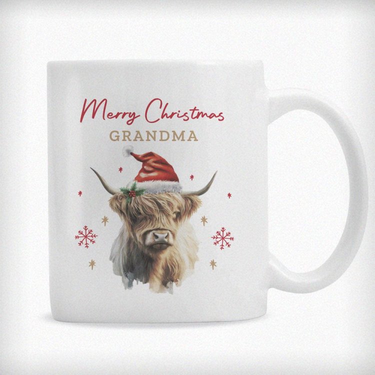 Modal Additional Images for Personalised Highland Cow Christmas Mug