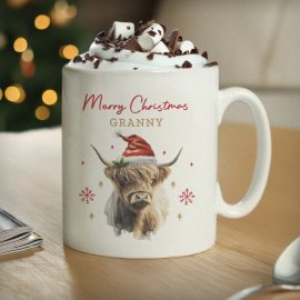 (image for) Personalised Highland Cow Christmas Mug