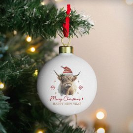 (image for) Personalised Highland Cow Christmas Bauble