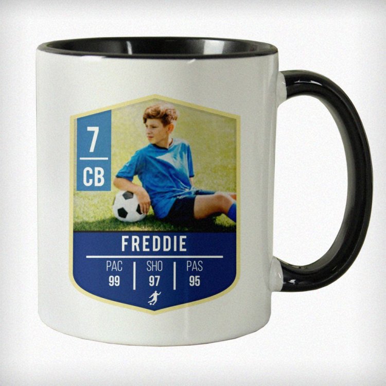 Modal Additional Images for Personalised Photo Upload Football Black Handle Mug