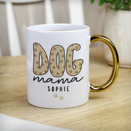 (image for) Personalised Dog Mama Gold Handle Mug