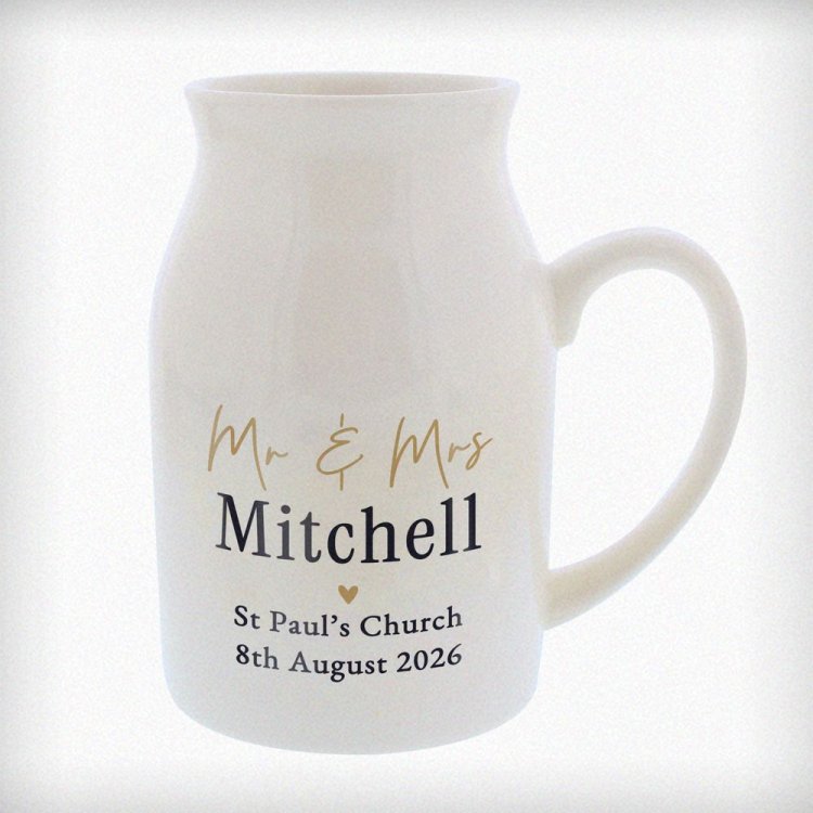 Modal Additional Images for Personalised Black & Gold Free Text Jug Vase