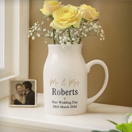 (image for) Personalised Black & Gold Free Text Jug Vase