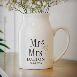 (image for) Personalised Black & Gold Couples Jug Vase
