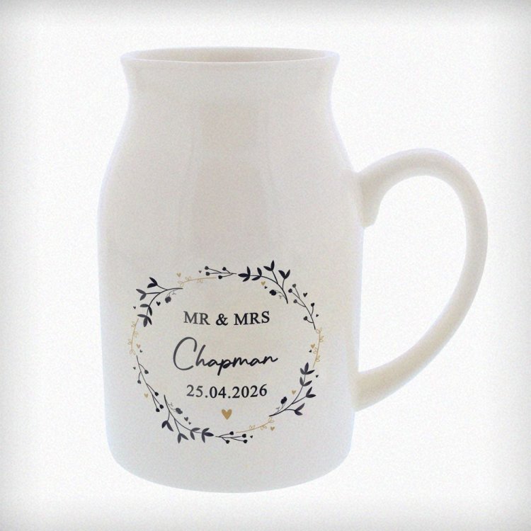 Modal Additional Images for Personalised Black & Gold Wreath Jug Vase