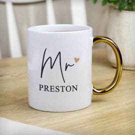 (image for) Personalised Mr Gold Handle Mug