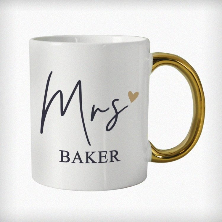 Modal Additional Images for Personalised Mrs Gold Handle Mug