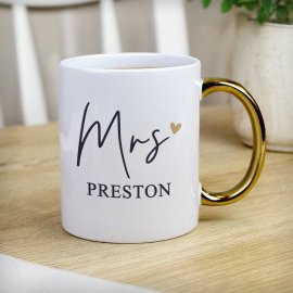(image for) Personalised Mrs Gold Handle Mug