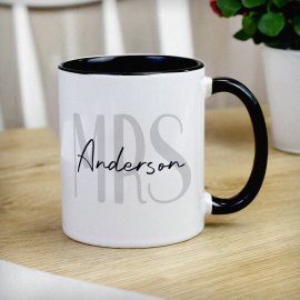 (image for) Personalised Mrs Black Handle Mug