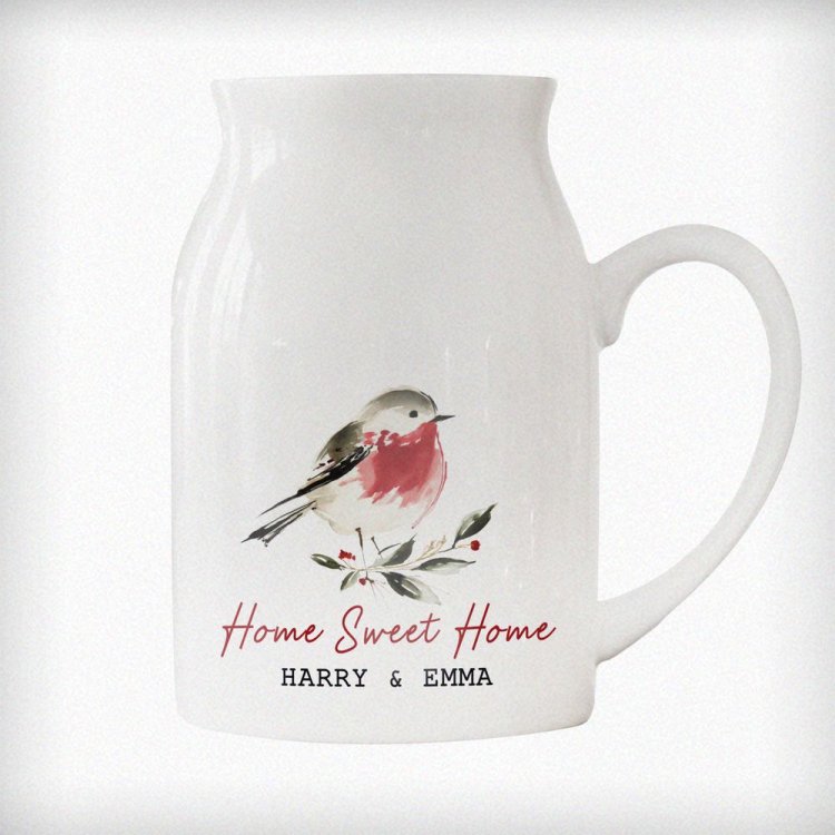 Modal Additional Images for Personalised Christmas Robin Ceramic Jug Vase