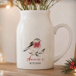 (image for) Personalised Christmas Robin Ceramic Jug Vase