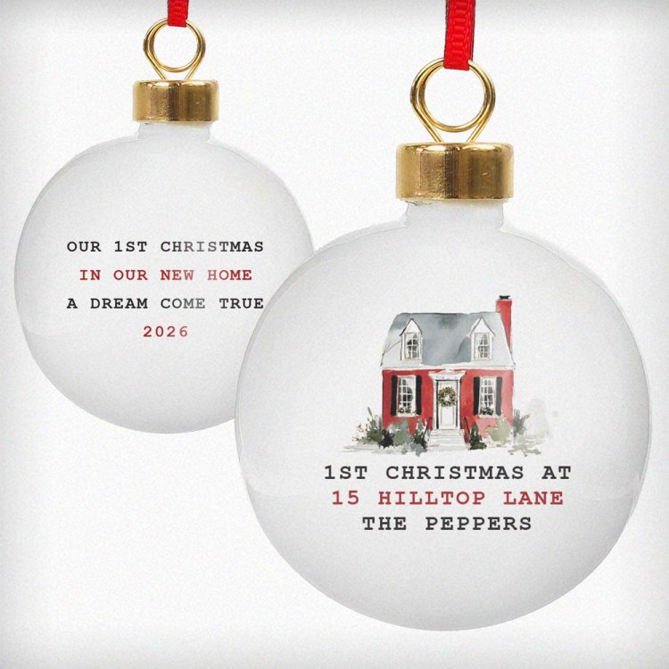 Modal Additional Images for Personalised Water Colour House Ceramic Bauble