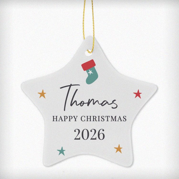 Modal Additional Images for Personalised Christmas Ceramic Star Decoration