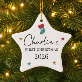 (image for) Personalised Christmas Ceramic Star Decoration