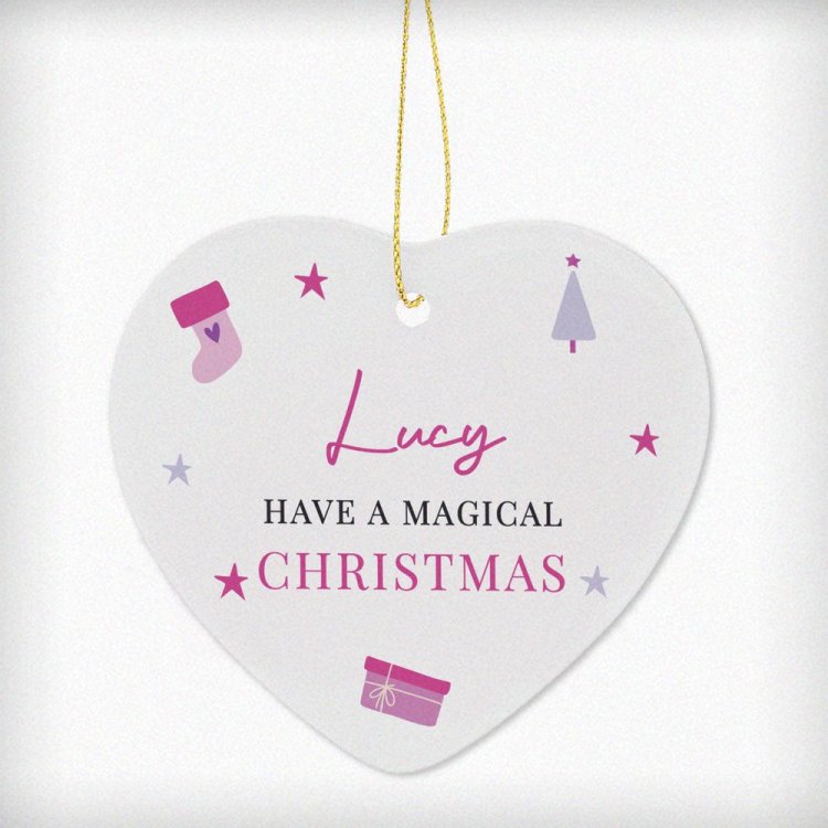 Modal Additional Images for Personalised Pink Icons Ceramic Heart Decoration